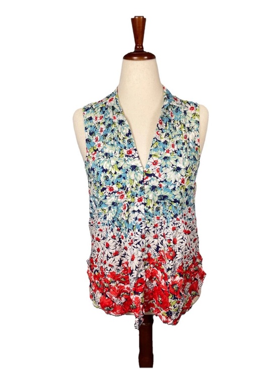 Anthropologie Tops - Anthropologie 6 of 52 Conversations Floral Button Up Sleeveless Top Size Small